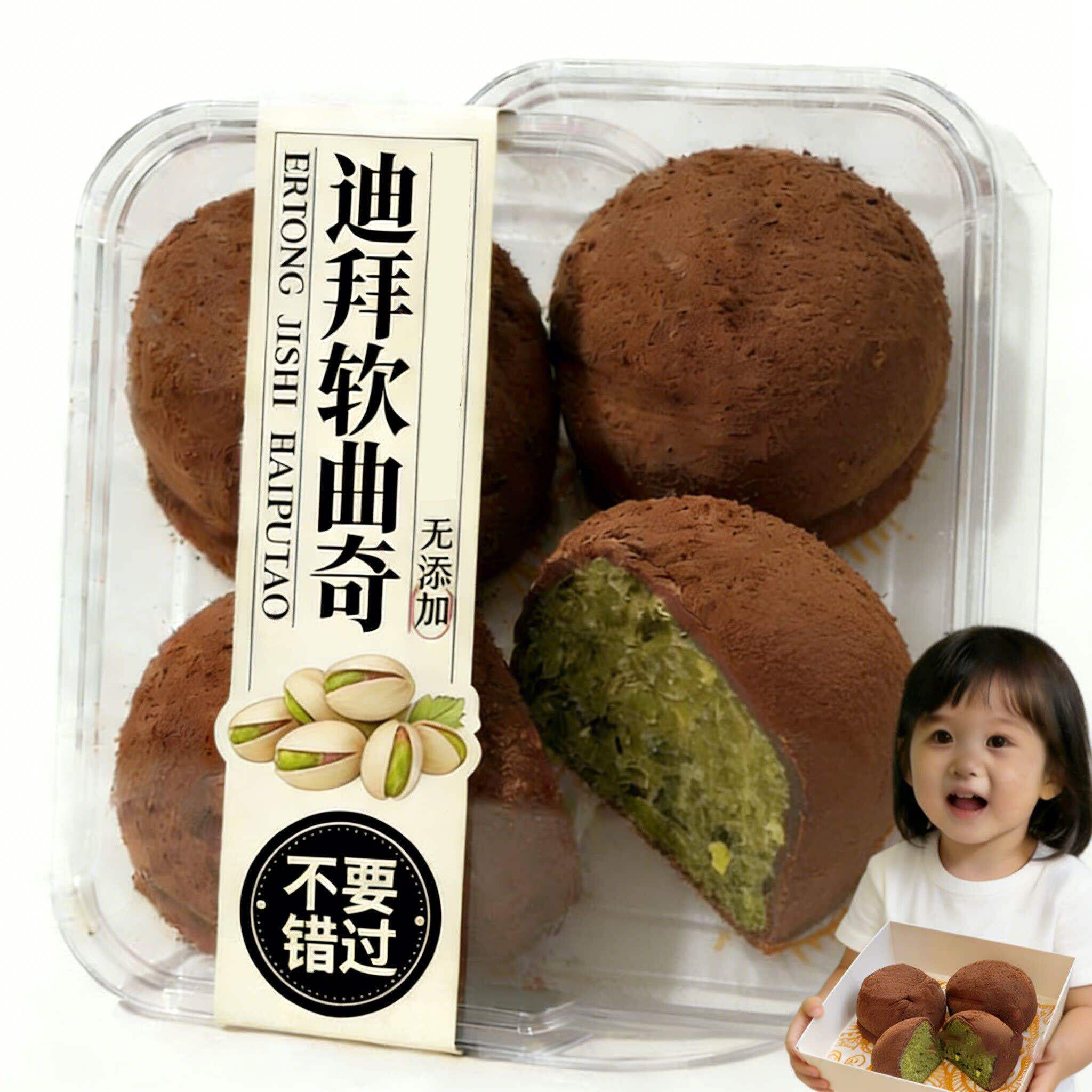 迪拜软曲奇开心果巧克力夹心软糯饼干网红纯可可脂零食品休闲小吃