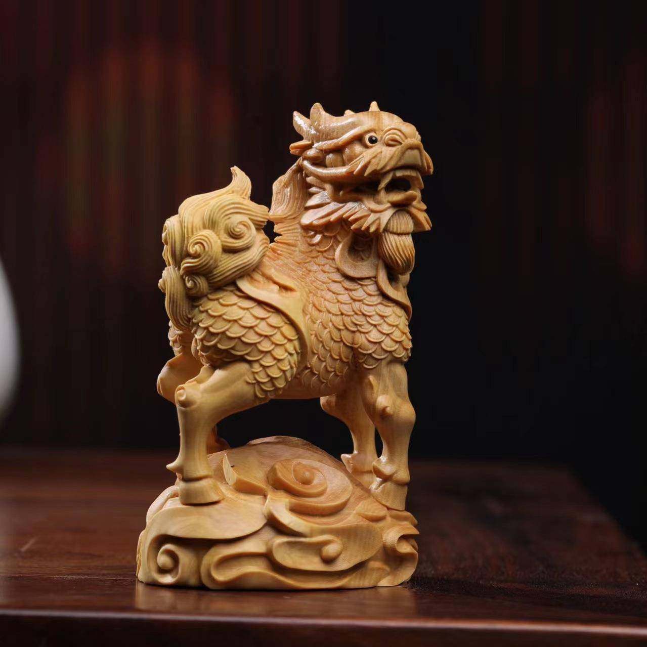 彩云麒麟小叶黄杨木雕雕刻工艺品实木文玩摆件客厅家用装饰品家居,纺织面料/辅料/配套,纺织机械配件,淘宝优惠券,粉丝福利购,淘宝优惠卷