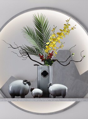 创意客厅摆件陶瓷花瓶花插家居工艺摆设品办公室书房玄关桌面装饰