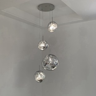 大别墅loft复式吊灯挑空楼梯间吊灯客厅吧台简约意式餐厅熔岩吊灯