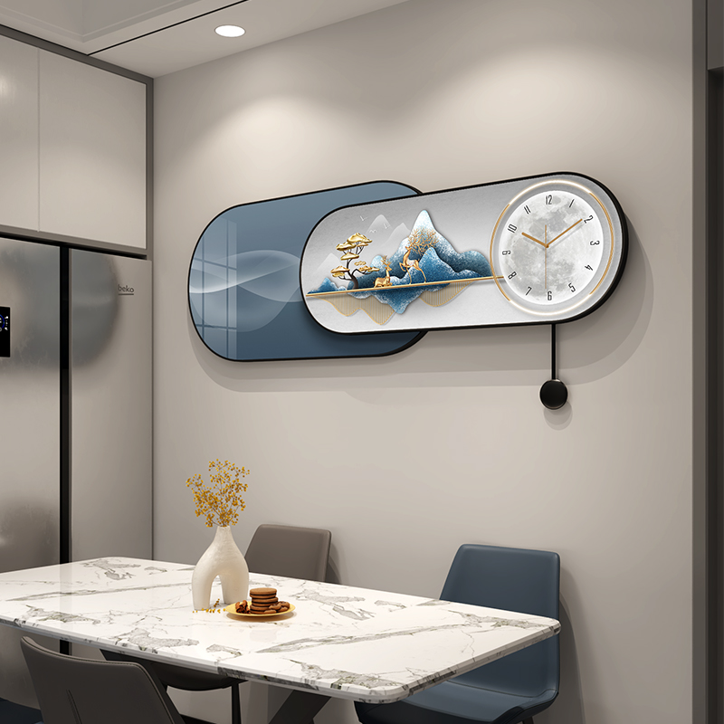 挂钟钟表客厅2023新款创意现代简约大气免打孔高级感装饰餐桌挂表