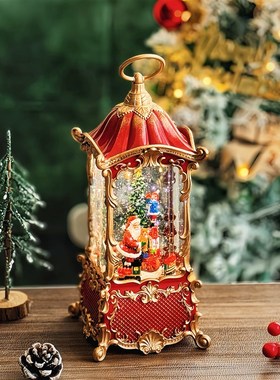 旋转圣诞树音乐盒氛围感送小朋友平安夜礼物房间装饰摆件治愈夜灯