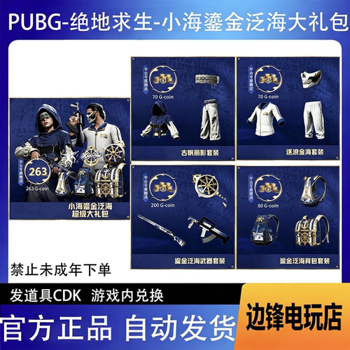 PUBG绝地求生4AM小海联名白东南亚鎏金泛海逐浪金海联名CDK激活码