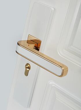 北欧实木门锁室内卧室房间门锁白色简约门锁家用卫生间门锁通用型