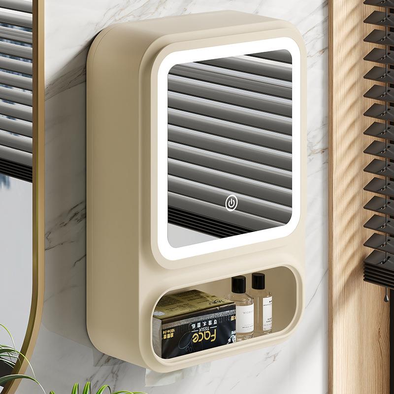 家用圆弧智能浴室镜柜灯光除雾卫生间挂墙式收纳储物柜单独镜箱