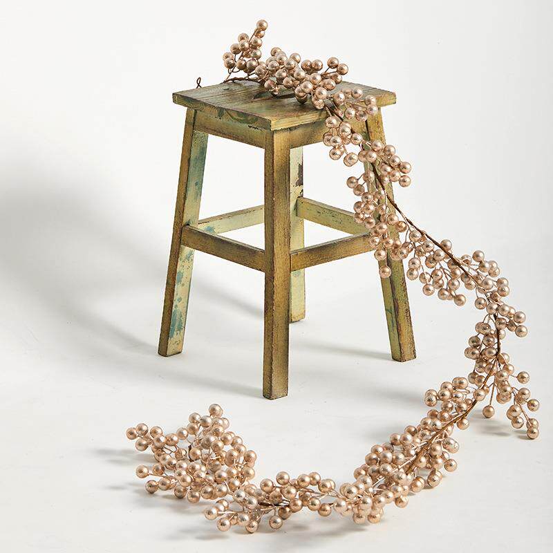 圣诞红果金果白果藤条圣诞节装饰品腾挂仿真果子装饰藤条楼梯门挂