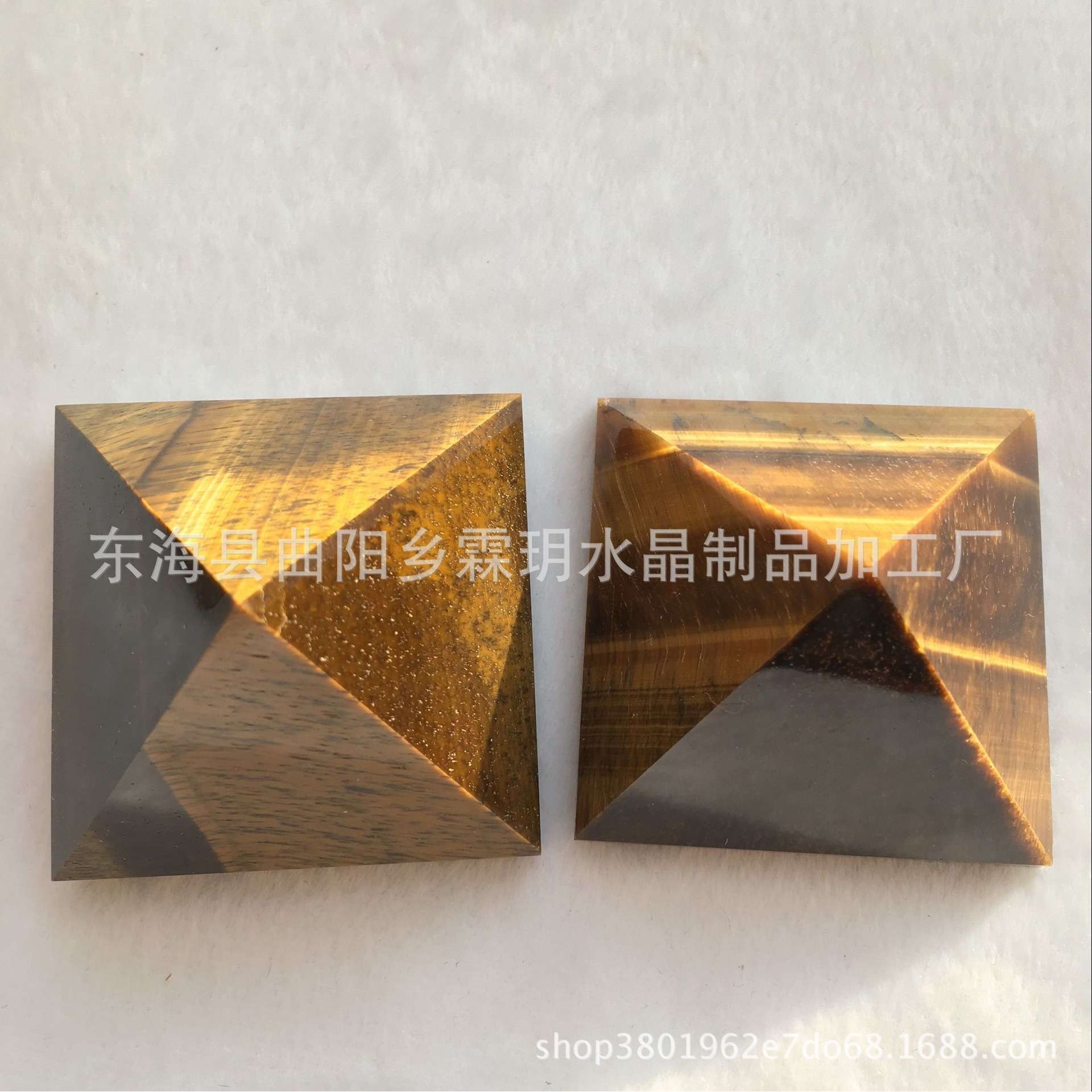 天然黄虎眼金字塔黄虎眼柱子 摆件办公桌饰品厂家直销