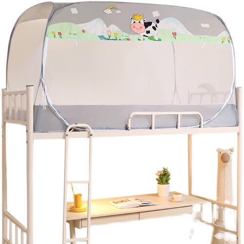 学生宿舍蚊帐蒙古包方顶加大空间子母床上下铺1.5m米床柜梯侧面门