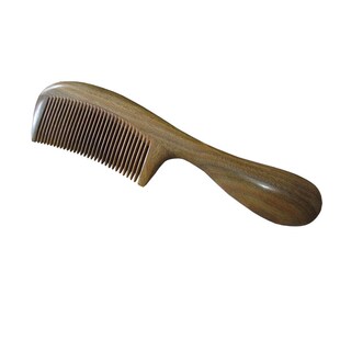 大号天然绿檀木梳子家用玉檀香密齿梳便携梳子女士专用长发加厚款