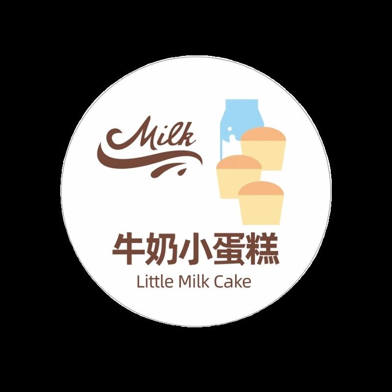 牛奶小蛋糕不干胶贴纸迷你小鸡蛋仔老蛋糕长方形标签腰封烘焙m