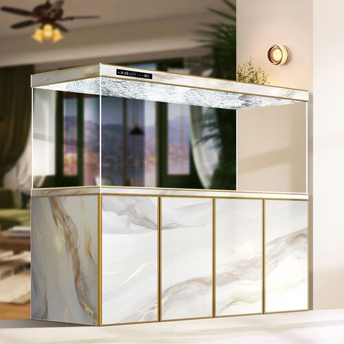 无管件鱼缸客厅家用超白玻璃水族箱大型底滤屏风玄关隔断2025新款