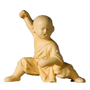 黄杨木雕刻家居装饰品小武僧摆件客厅人物K小沙弥文玩手把玩件随