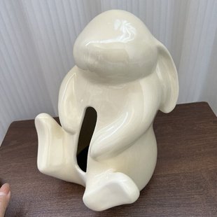 陶瓷奶油风纸巾盒摆件现s代客厅茶几卧室桌面创意兔子餐纸收纳装