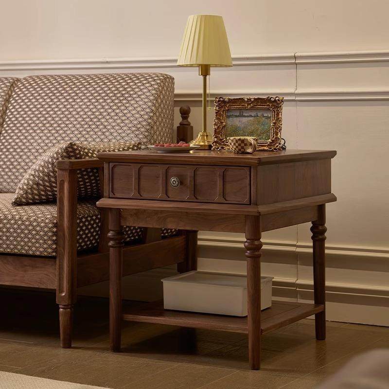 北美黑胡桃木美式复古实木沙发边几小茶几客厅方几卧室抽屉床头柜,鲜花速递/花卉仿真/绿植园艺,割草机/草坪机,淘宝优惠券,粉丝福利购,淘宝优惠卷