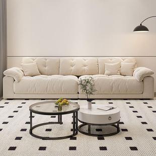 云朵沙发奶油风客厅现代简约耳朵小户型直排科技布艺沙发北欧