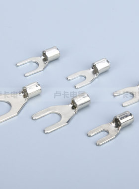 U形铜鼻子冷压端子SNBS1.25-3.5 叉形裸端头 紫S铜材质 1000只