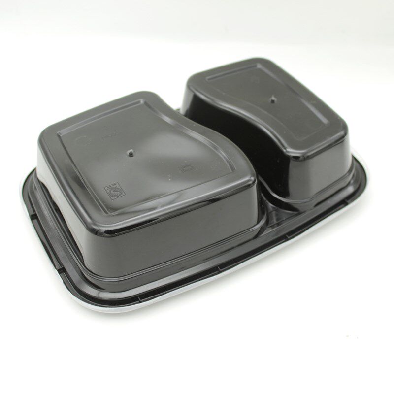 1000ml一次性快餐盒加厚双格饭盒外卖打包盒商务套餐盒便当盒