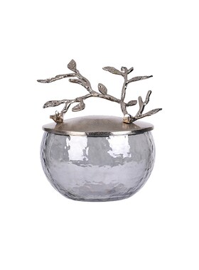 欧式轻奢收纳罐子铜质玻璃罐子样板间摆件装饰品收纳咖啡豆储物罐