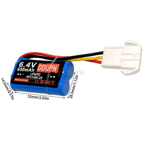 6.4V650mAh1450玩具车锂电池