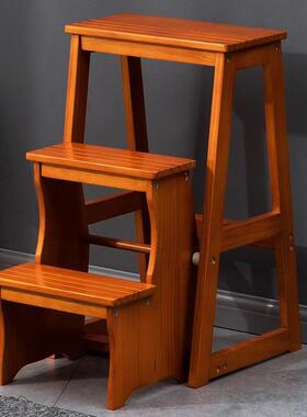 实木折叠凳梯子家庭家用梯折叠梯室内梯凳可当椅子多功能两用