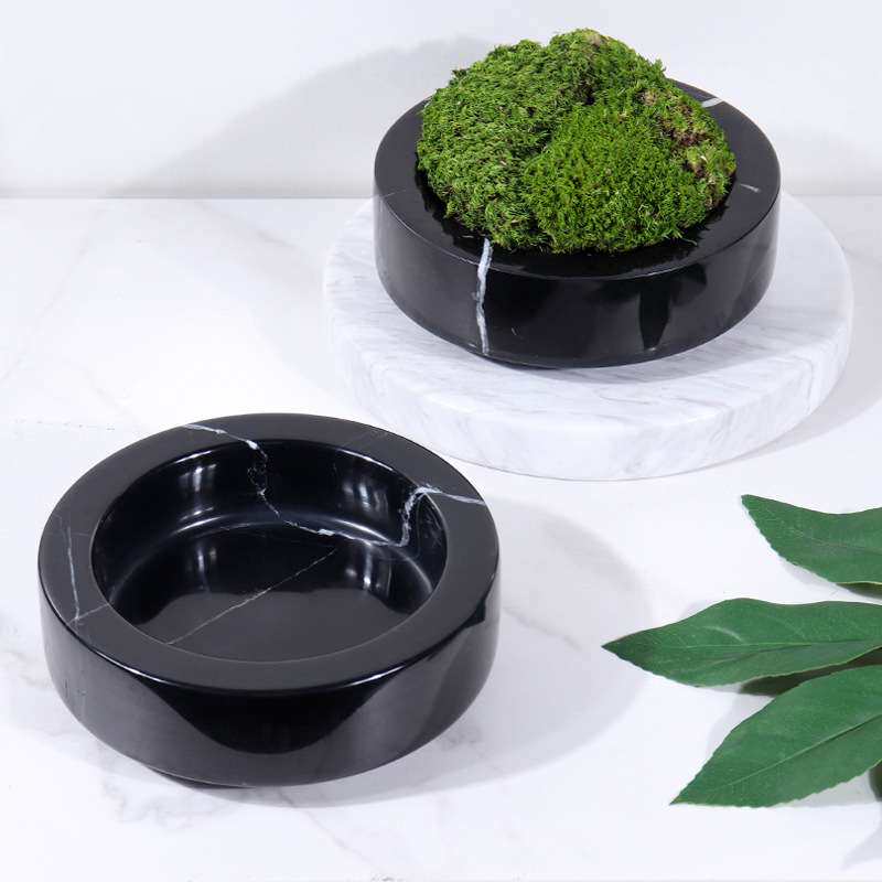 大理石花盆多肉植物微景观盆栽家居园艺客厅玄关桌面软装饰品摆件