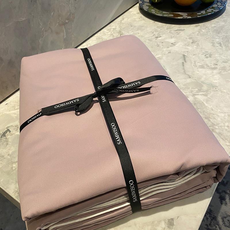 南通厂家秋冬新款100支美拉德长绒棉磨毛嵌绳撞色纯棉四件套