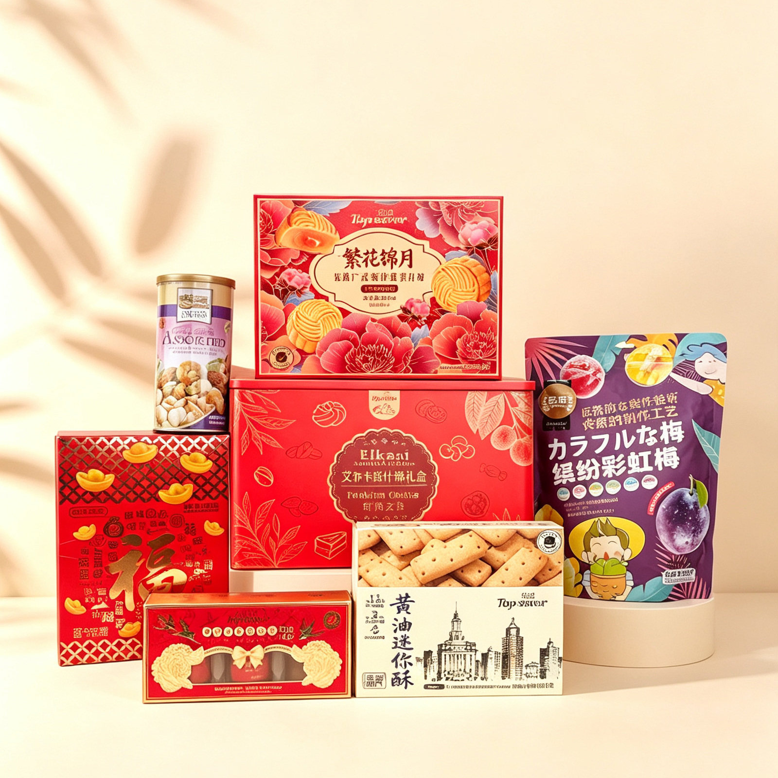 金语缤纷综合零食大礼包糕点酥饼坚果蜜饯中秋礼盒送长辈高档礼品