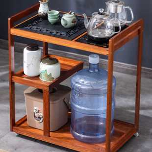 实木茶车移动茶台家用茶桌客厅沙发边柜烧水壶一体式功夫茶桌tω