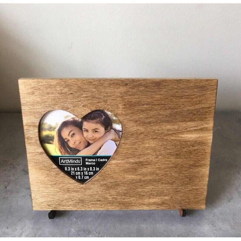 木质相框摆台照片全家福照片家庭合影照留念节日礼物心形相框支架