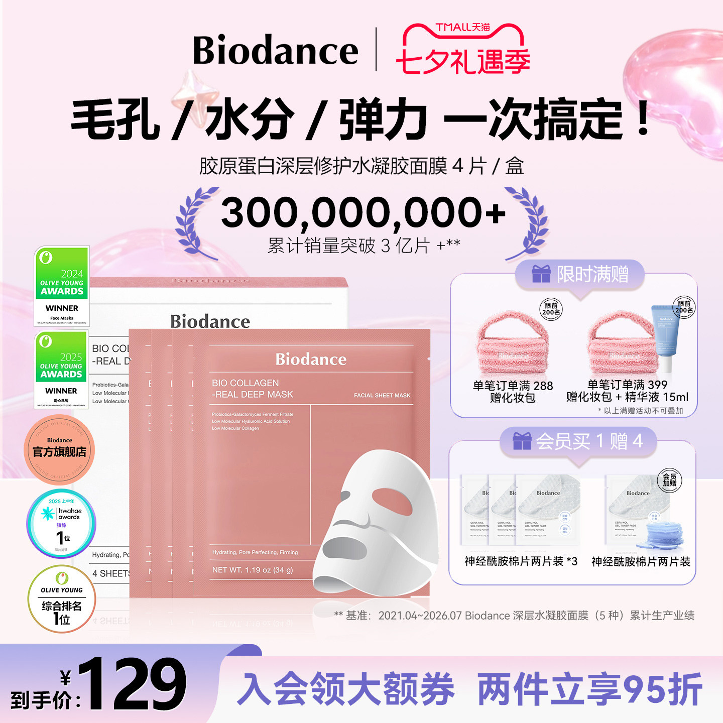 【Biodance胶原蛋白面膜】韩国水凝胶贴片面膜保湿修护官方旗舰店