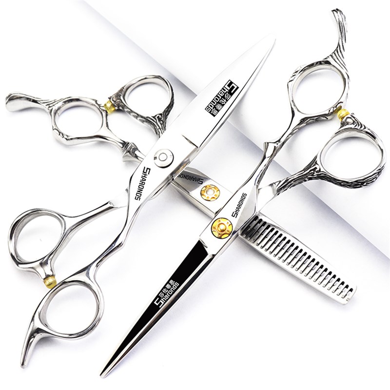 理发店发型师美发剪刀6寸个性设计平剪打薄V齿牙剪理发套装