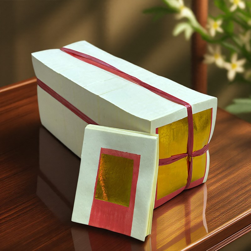 广东隔日到纯金纸金纸金箔纸手工金银纸拜拜供奉拜拜全金1000张