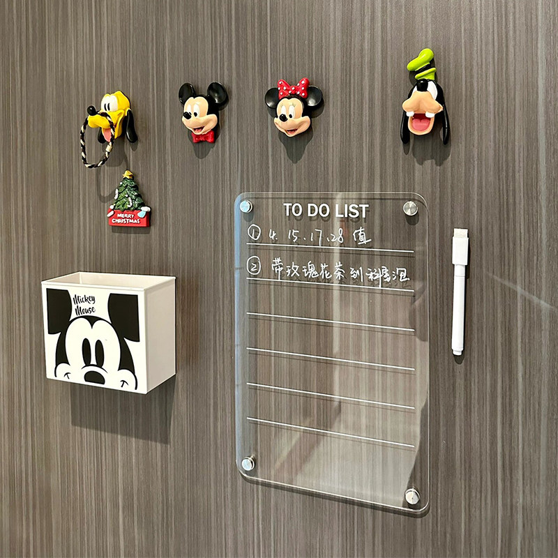 冰箱贴磁铁留言板展示板透明压克力入户铁门磁吸周计划表备忘可擦