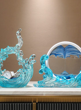 轻奢风生水起流沙画摆件家居电视柜酒柜办公室装饰开业乔迁礼品