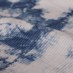 蓝言手工植物染无弹力灯芯绒面料草木染复古外套裤子秋冬服装布料