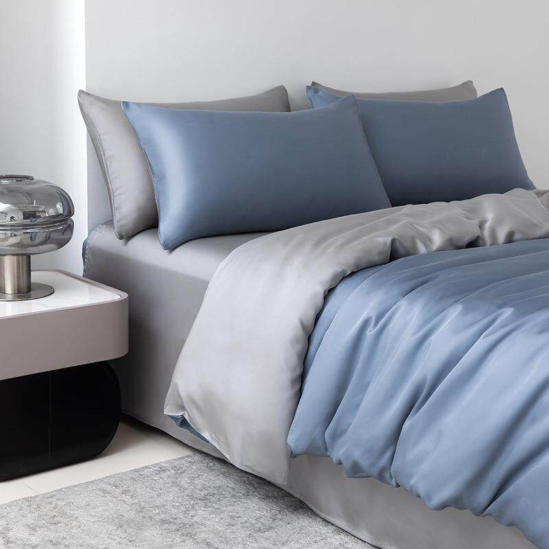 纯色100支兰精天丝四件套莱赛尔纤维单品床单笠被套套件活性印染