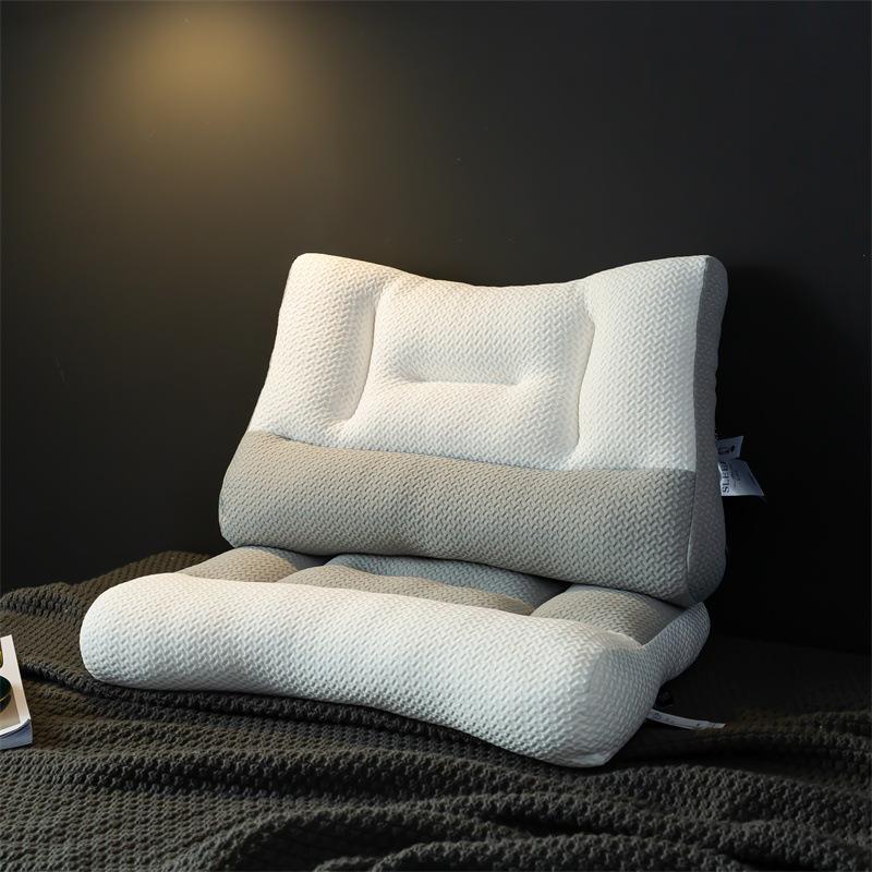 针织棉反牵引大豆纤维枕头护颈椎软枕芯一对装家用助睡眠枕可水洗