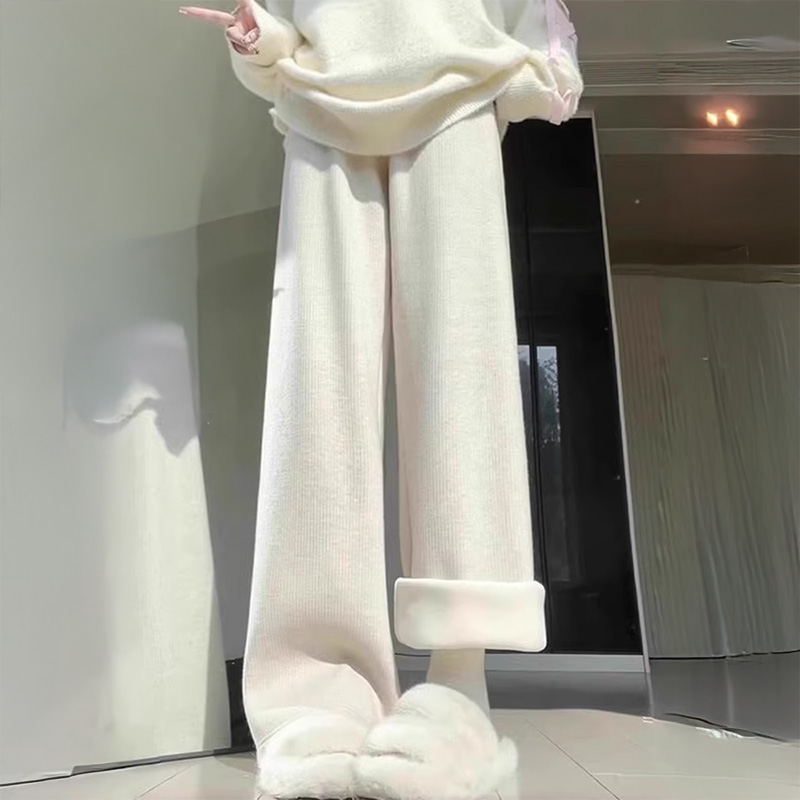 羊羔绒糯米裤女秋冬2025新