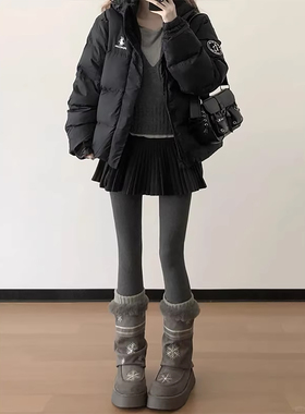 黑色毛呢百褶裙女秋冬2025新款伯克利半身裙小个子防走光a字短裙