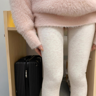 外穿显瘦踩脚紧身裤 白色打底裤 加绒加厚保暖秋裤 2024新款 女秋冬季