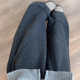 毛呢弯刀裤女秋冬加绒加厚梨形报恩裤高腰垂感显瘦小个子阔腿裤子