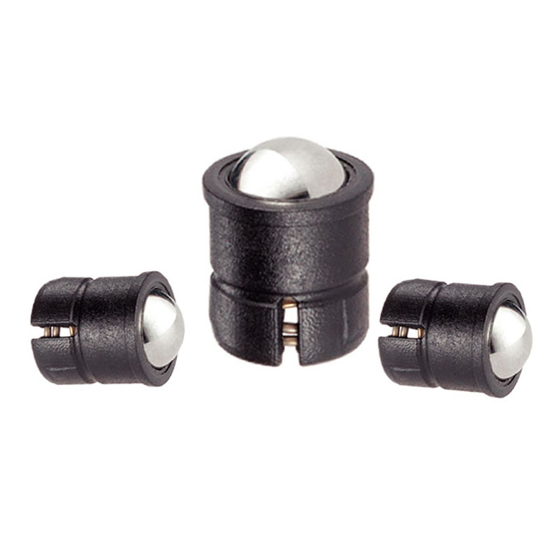 GN614.5-4/5/6/8/10-KU-KD黑色塑料尾端开一字槽 压入式球头柱塞