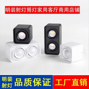 明装射灯led筒灯防眩晕天花灯客厅家用酒店洗墙灯无主灯格栅射灯