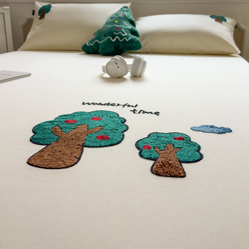 A类加厚老粗布床笠单件全棉床罩套床垫罩单人儿童床单三件套