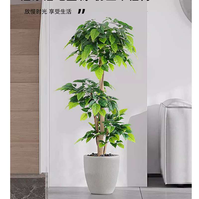 人造假树仿真植物幸福树盆栽室内家居装饰绿植kt落地客厅摆设平安