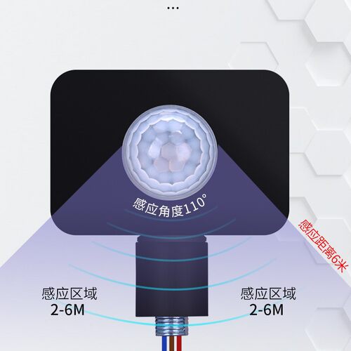 12V24V110V220V红外线感应器带光控延时家用户外防水人体感应开关