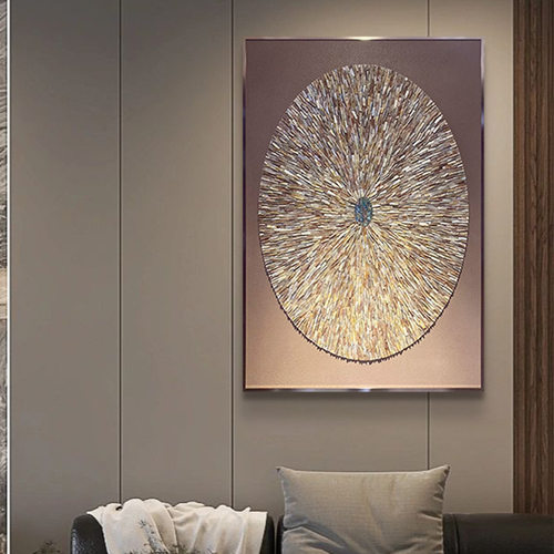 现代轻奢入门玄关装饰画5d立体高档别墅客厅背景墙挂画贝壳实物画