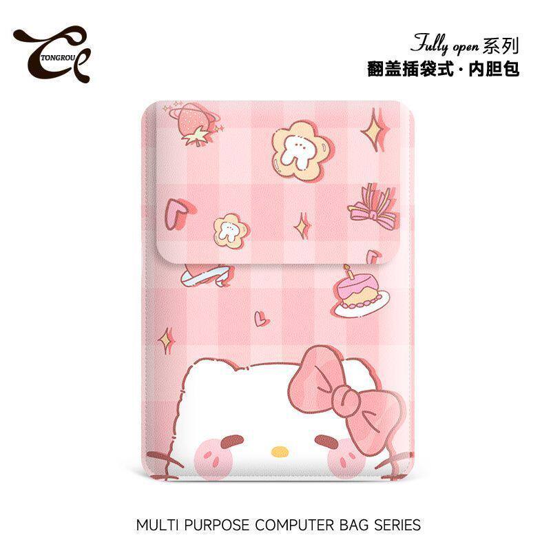 可爱卡通猫电脑内胆包14寸女生IPAD适用联想air苹果mac笔记本华为15.6寸保护套惠普小米平板ins收纳包