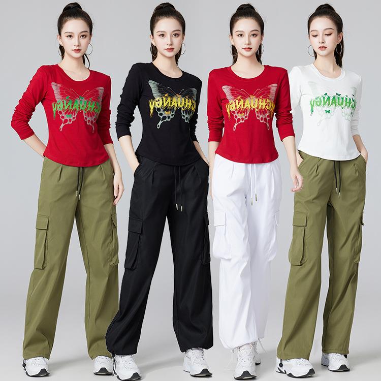 广场舞服装春秋新款休闲运动鬼步舞时尚套装-YM2430