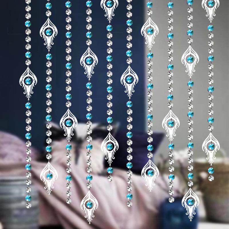 八角珠水晶珠帘隔断帘成品卧室门帘装饰客厅玄关半挂吊线帘子